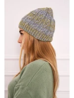 Fleecová čepice Melisa K241 šedá+olivová Fleecová čepice Melisa K241 šedá+olivová