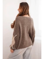 Dámský svetr na knoflíky s kostkovaným vzorem z vlny fango