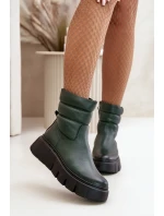 Dámské Kožené Boty Na Zip Zateplené Filcem Tmavozelené Zazoo 60512 Dámské Kožené Boty Na Zip Zateplené Filcem Tmavozelené Zazoo 60512