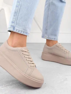 Dámská sportovní obuv na platformě W SP024 SK450A Béžová - Sergio Leone