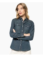 Kariban K 518 Denim halenka s dlouhým rukávem 20.K518 blue jean Kariban K 518 Denim halenka s dlouhým rukávem 20.K518 blue jean