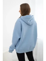 Zateplená bavlněná mikina s kapucí Love modrý Zateplená bavlněná mikina s kapucí Love modrý