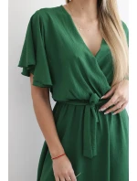 Šaty s vrstveným výstřihem zelený Šaty s vrstveným výstřihem zelený