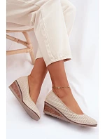 Dámské polobotky na platformě Vinceza 58629 světle béžové