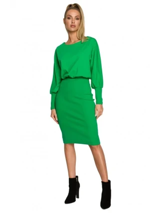 M690 Kombinované pletené šaty - zelené M690 Kombinované pletené šaty - zelené