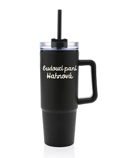 Personalizovaná cestovní termoska s průhledným víčkem - budoucí paní