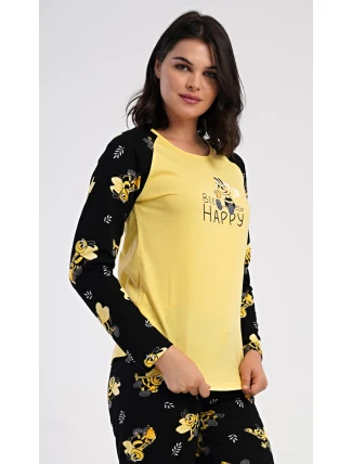 Dámské pyžamo dlouhé Včelka