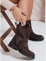 Dámské semišové hnědé boty FashionStreet ZY1098