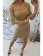 Pruhované vypasované šaty camel Pruhované vypasované šaty camel