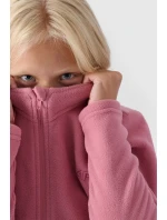Dívčí fleece s límcem Slim 4F Růžový 4FJWMM00TFLEF261-56S