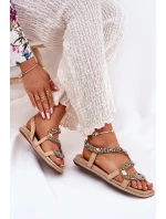 Dámské Sandály Se Zdobením Had Eko Semiš Artiker Béžové 56C1361 Dámské Sandály Se Zdobením Had Eko Semiš Artiker Béžové 56C1361