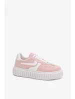 Dámské tenisky na platformě z eko semiše Růžové Cadrina