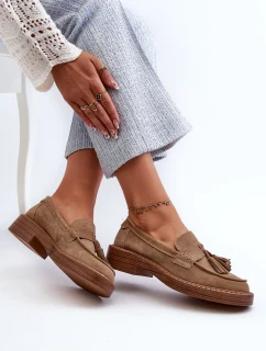 Dámské semišové mokasíny s třásněmi D&A Brown