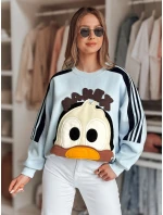 Dámská oversize mikina se záplatami CUTE MAKEX modrá FashionStreet BY1490