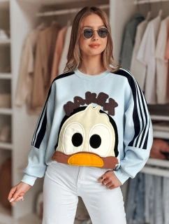 Dámská oversize mikina se záplatami CUTE MAKEX modrá FashionStreet BY1490