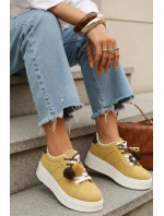 Dámské tenisky na platformě žluté FashionStreet ZY1417