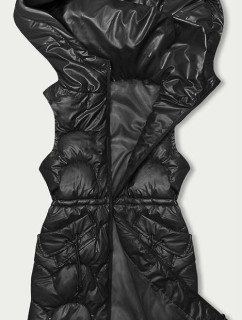 Černá vypasovaná vesta s kapucí (B8173-1)