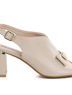 Dámské sandály na jehlovém podpatku s mašlí béžové Jezzi RMR25112-3