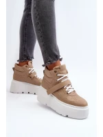 Zazoo 3450 Dámské Kožené Tenisky Beige