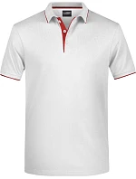 Daiber JN 728 Pánské piqué polo s kontrastní légou 02.0728 white/red