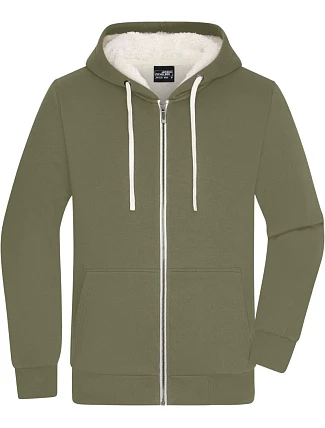 Daiber JN 1320 Pánská mikina s kapucí "Sherpa" 02.1320 olive/nature