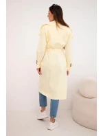 Dámský kabát v pase s límcem žlutý