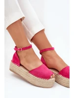 Dámské espadrilky na platformě s pletením fuchsie Selise