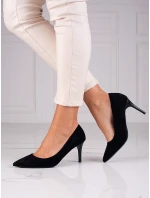 Praktické dámské černé  lodičky na jehlovém podpatku
