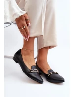 Zazoo 2885 Kožené baletky s ozdobou Černé Zazoo 2885 Kožené baletky s ozdobou Černé