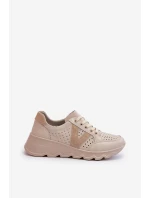 Dámské kožené lehké sportovní boty béžové Eleonori