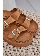 Dámské sandály na masivní platformě s přezkami Camel Aramia