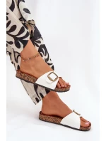 Dámské Sandały Na Korek Platformě S Přezkou Bílé Vianara