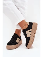 Dámské semišové sneakersy na platformě Vinceza 79561 černé