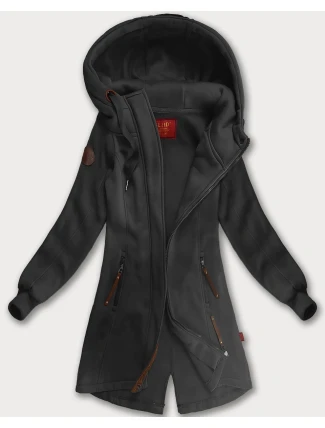 Dlouhá dámská mikina s kapucí (AMG-675/2) grafit - Goodlooking Dlouhá dámská mikina s kapucí (AMG-675/2) grafit - Goodlooking