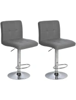 BAROVÁ ŽIDLE HOCKER ŠEDÁ SADA 2 KS