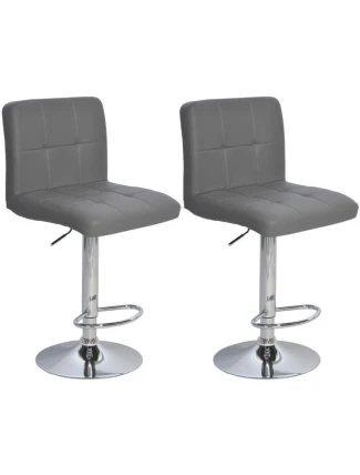 BAROVÁ ŽIDLE HOCKER ŠEDÁ SADA 2 KS