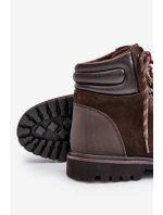 Semišové Zateplené Boty Trapery Pánské Big Star OO174644 Hnědé Semišové Zateplené Boty Trapery Pánské Big Star OO174644 Hnědé