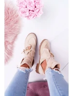 Lu Boo béžové Suede vystřihnout kotníkové boty Rock Girl