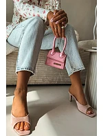 Dámské nazouváky na tenkém podpatku Růžové Revina