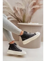 Dámské Tenisky Na Platformě Eko Kožené Big Star Černé