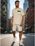 Pánská khaki tepláková souprava FashionStreet AX0809