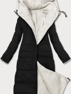 Černá oboustranná zimní bunda s mechovitou kožešinou J Style (16M9167-392)