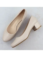 Béžové lodičky na klínku Sergio Leone PB291