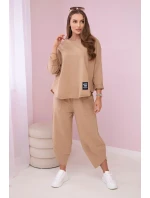 Bavlněná mikina kalhoty set Velbloud Bavlněná mikina kalhoty set Velbloud