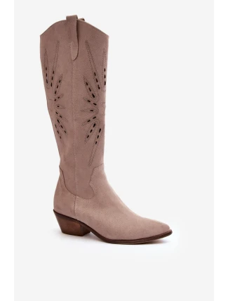 Zazoo 2909 Semišové Lodičky s Vyřezáváním na Nízkém Podpatku Bežové Zazoo 2909 Semišové Lodičky s Vyřezáváním na Nízkém Podpatku Bežové