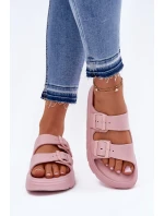 Dámské Pěnové Pantofle Na Platformě Růžové Melorea