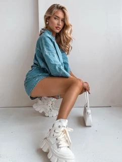 Kožené zateplené sportovní boty GOE SS2N4055 bílé