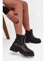 Kozačky kozačky na zip s dekorativními detaily zateplené černé Verisse