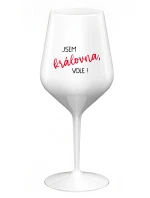 JSEM KRÁLOVNA, VOLE! - bílá nerozbitná sklenice na víno 470 ml JSEM KRÁLOVNA, VOLE! - bílá nerozbitná sklenice na víno 470 ml