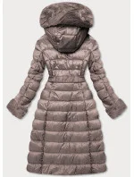 Dámská zimní bunda v barvě cappuccino s kapucí (fm09-3) Dámská zimní bunda v barvě cappuccino s kapucí (fm09-3)